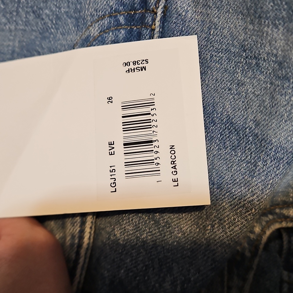 Frame Le Garcon Mid-Rise Straight Cuffed Denim Jeans-NWT - Picture 14 of 15